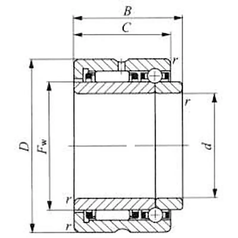 IKO Needle Bearing With Three-Point Contact Ball Bearing Natb 35x55 mm Diameter and 30 mm Width B, NATB5907