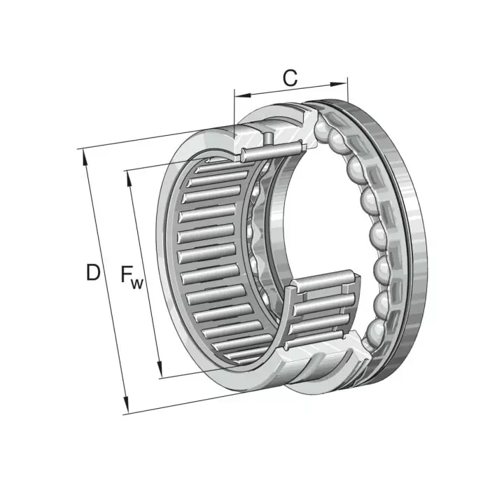INA 10 mm I.D Roller Bearing, 19 mm O.D, NKX10-Z-TV-XL
