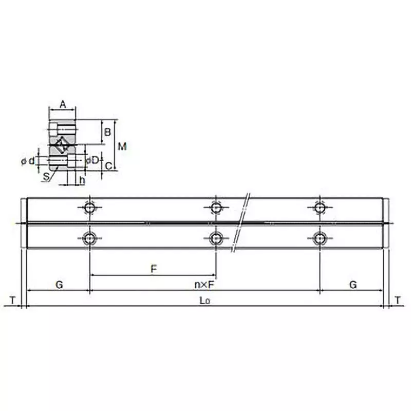 Thk VR Type Cross Roller Guide 5.2x9.5 mm, VR6-150H×10Z