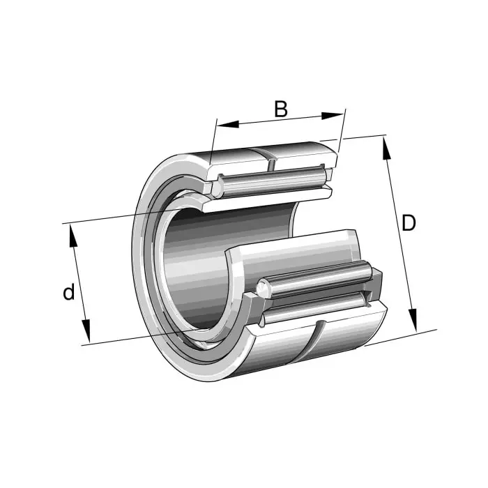 INA 40 mm I.D Needle Roller Bearing, 55 mm O.D, NKI40/30-TV-XL