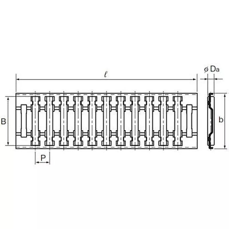 Thk FT/FTW Type Flat Roller 7.8 mm Dimension B, FT2010+32L