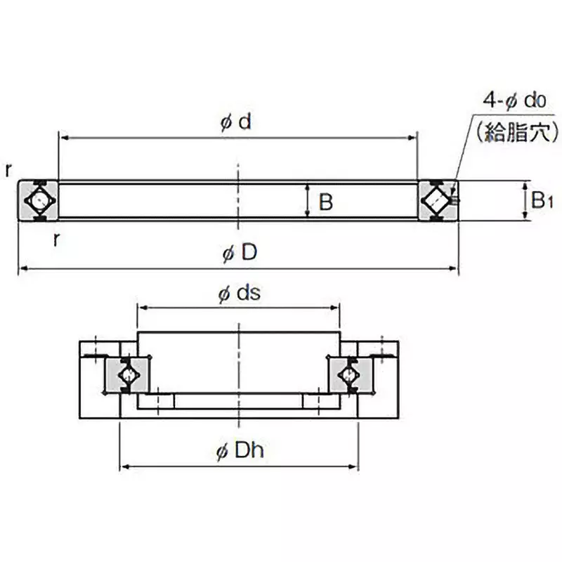 Thk RA-C Type Cross Roller Ring 8 mm Dimension B, RA9008C C0