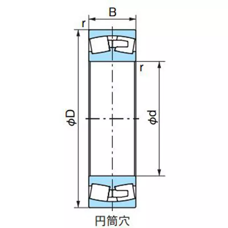 NACHI Spherical Roller Bearing 22200 Series Machined Cage 50x90 mm Diamater, 22210AEX