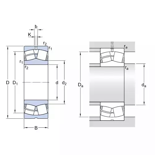 SKF Imported Spherical Roller Bearing, Inner Dia 100 mm, Outer Dia 180 mm, Width 60 mm, 23220CC/C4W33