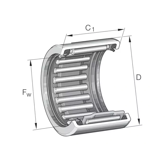 INA 15 mm I.D Needle Roller Bearing, 21 mm O.D, HK1520-2RS-L289 (Pack of 250)