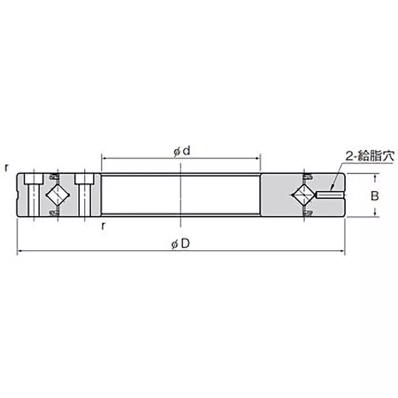 Thk RU Type Cross Roller Ring 22 mm Dimension B, RU124UUCC0
