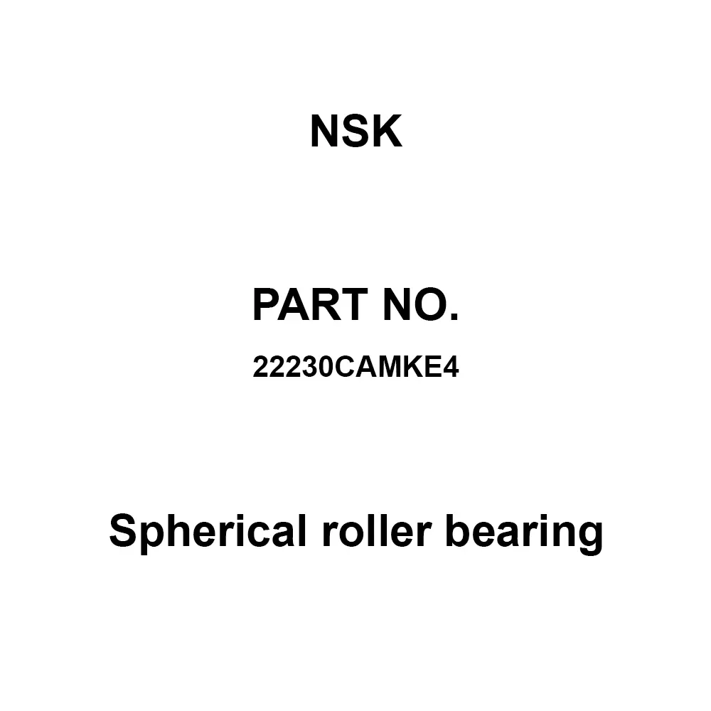 NSK Spherical Roller Bearing Radial 150x270 mm Diameter, 22230CAMKE4