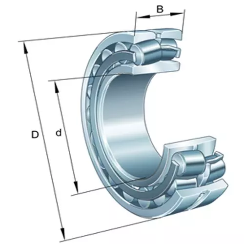 FAG Domestic Spherical Roller Bearing, Inner Dia 150 mm, Outer Dia 320 mm, Width 108 mm, 22330-B-K-MB-C3