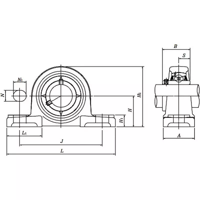 ntn-bearing-unit-cast-iron-pillow-unit-oil-free-45-mm-shank-diameter-ucp309