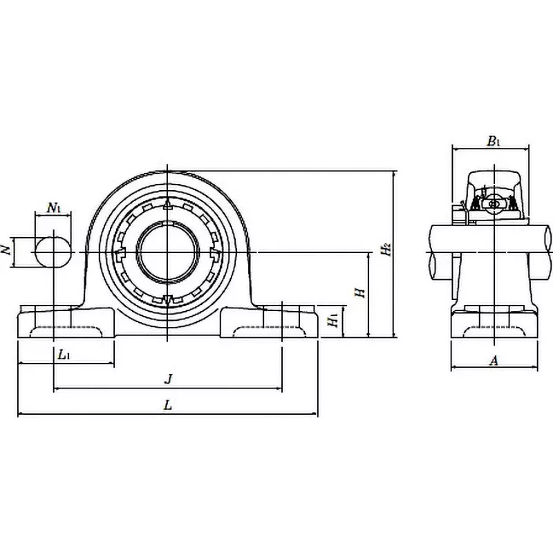 NTN Bearing Unit Pillow Type Oil Supply Type for Heat Resistance 55 mm Shank Diameter, UKP312HT2D1