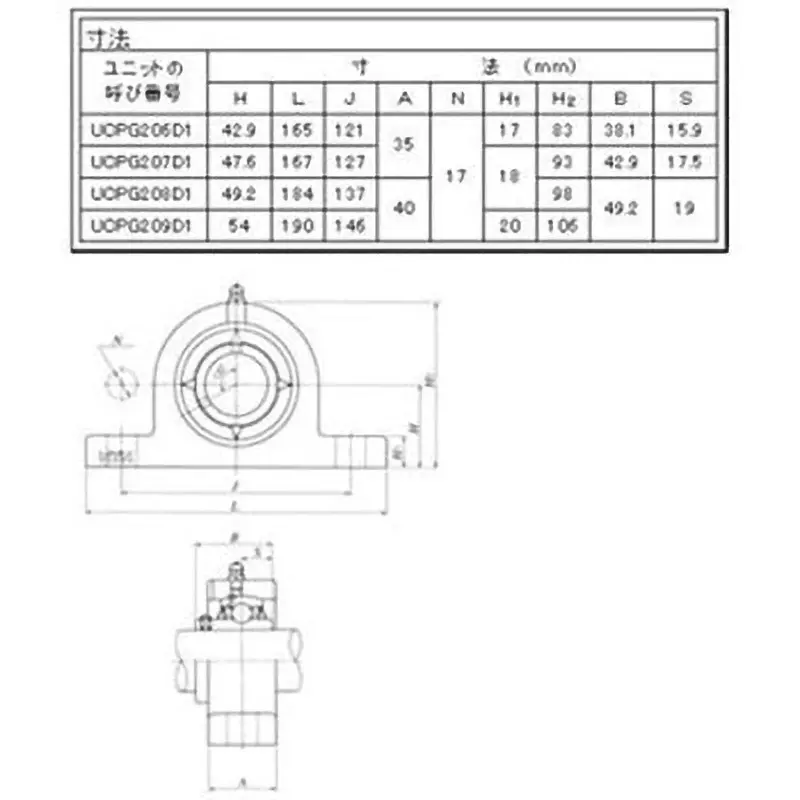 NTN Bearing Unit Pillow Type Unit Made of Rolled Steel for General Structure 30 mm Shank Diameter, UCPG206D1