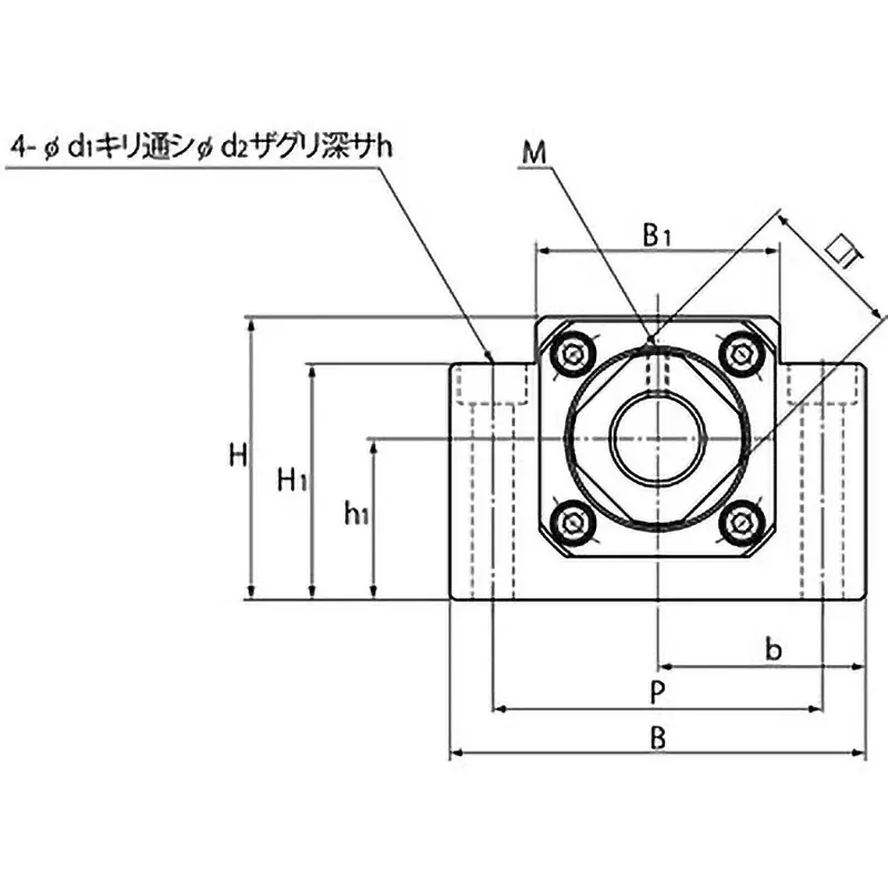 Thk Fixed Side Square Shape Ball Screw Support Unit Φ10 to Φ40 mm, BK 12