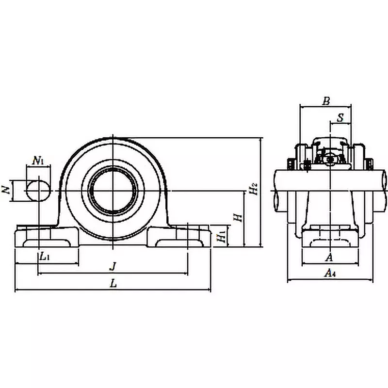NTN Bearing Unit Pillow Type Oil-Free Type 55 mm Shank Diameter, S-UCP211
