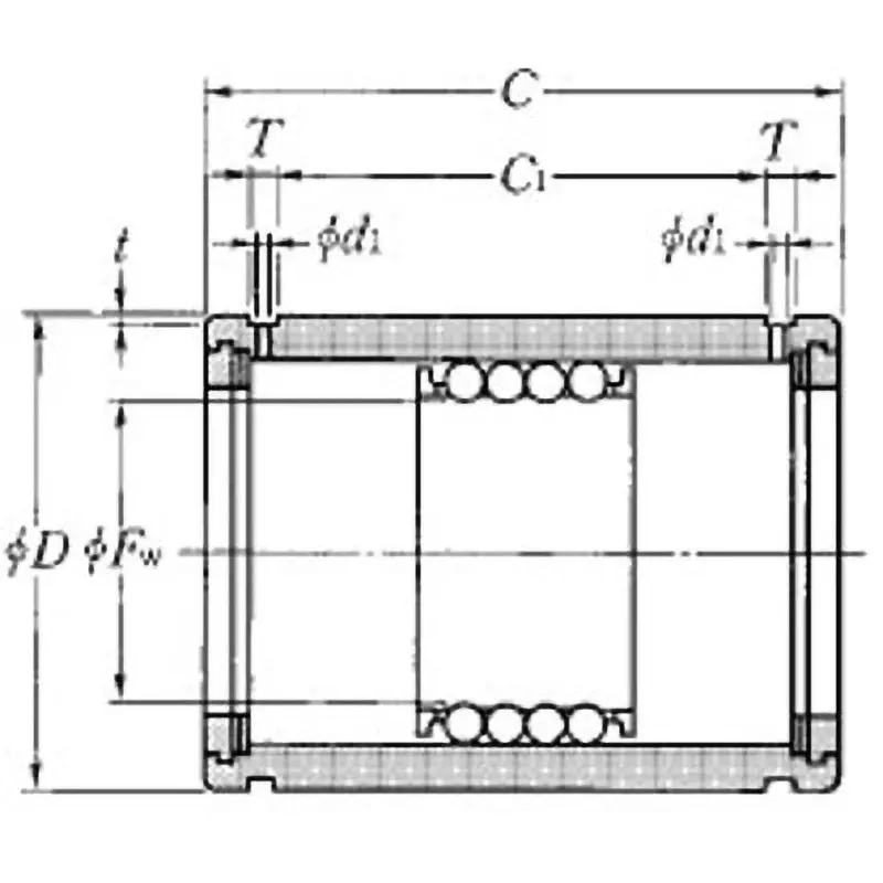 NTN Linear Ball Bearing + KD Type 40 x 60 mm Diameter and 80 mm Width, KD406080LL/3AS