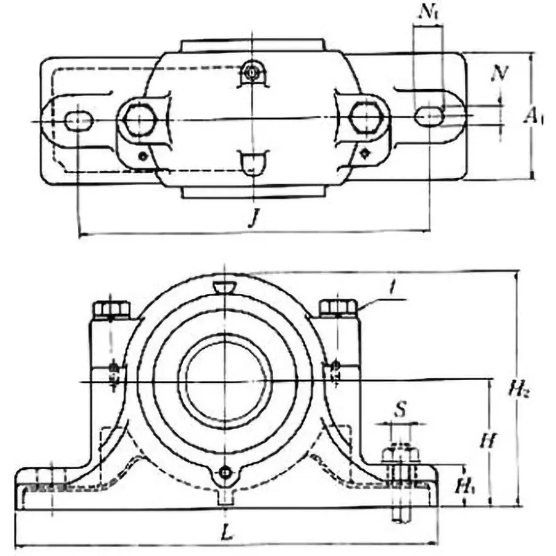 NTN Plummer Block Split Type SN2 Large Bore Type SN224, (Rubber Seal) ZF30 Nominal No., SN224L5