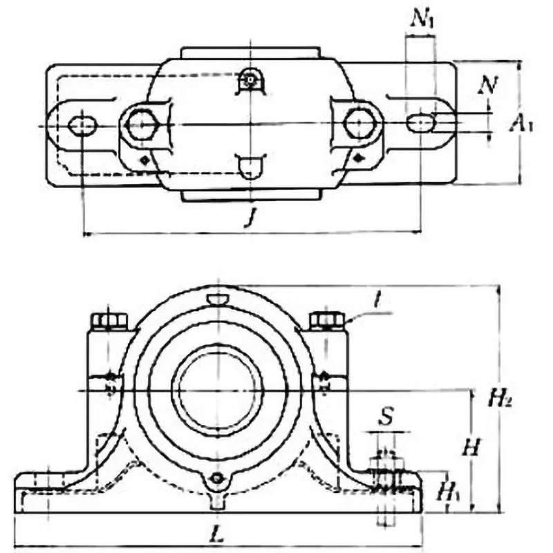 NTN Plummer Block Split Type SN3 Large Bore Type SN309, (Rubber Seal) ZF12 Nominal No., SN309L5