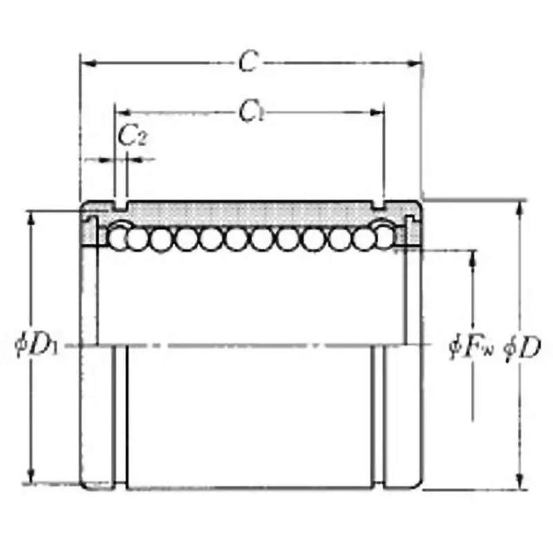 NTN Linear Ball Bearing + KLM Type 6 x 12 mm Diameter and 19 mm Width, KLM06