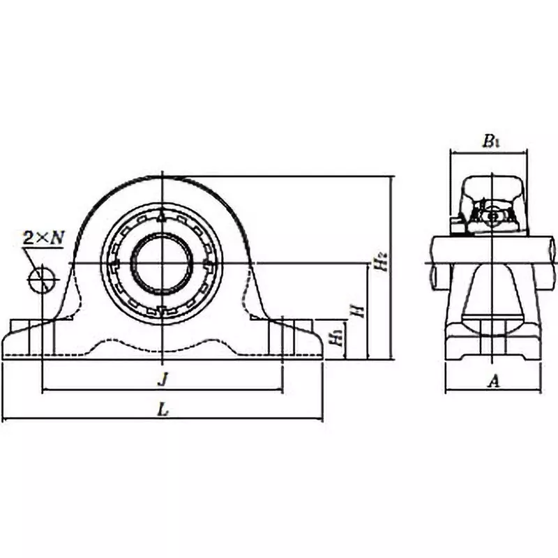 NTN Bearing Unit Thick-Walled Pillow Type Oil-Free Type 65 mm Shank Diameter, UKIP213