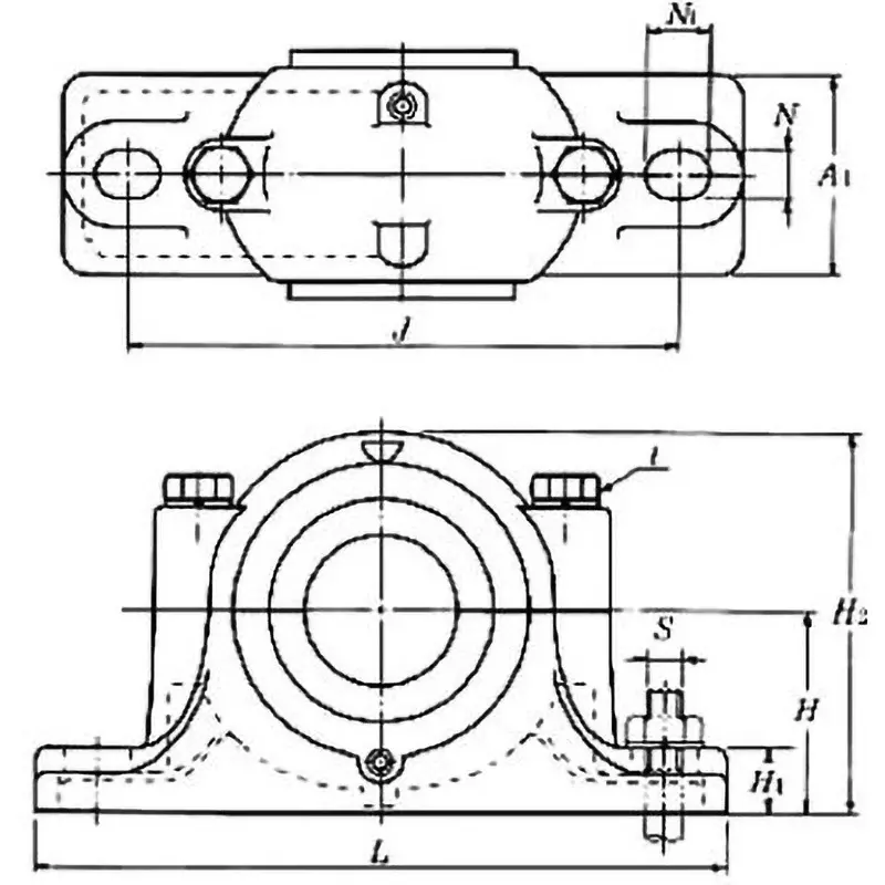 NTN Plummer Block Split Type SN5 Standard Type SC507, (Rubber Seal) ZF7 Nominal No., SN507L1