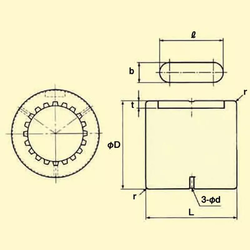 thk-spline-nut-straight-type-36-mm-outer-dia-zinc-alloy-dp-25