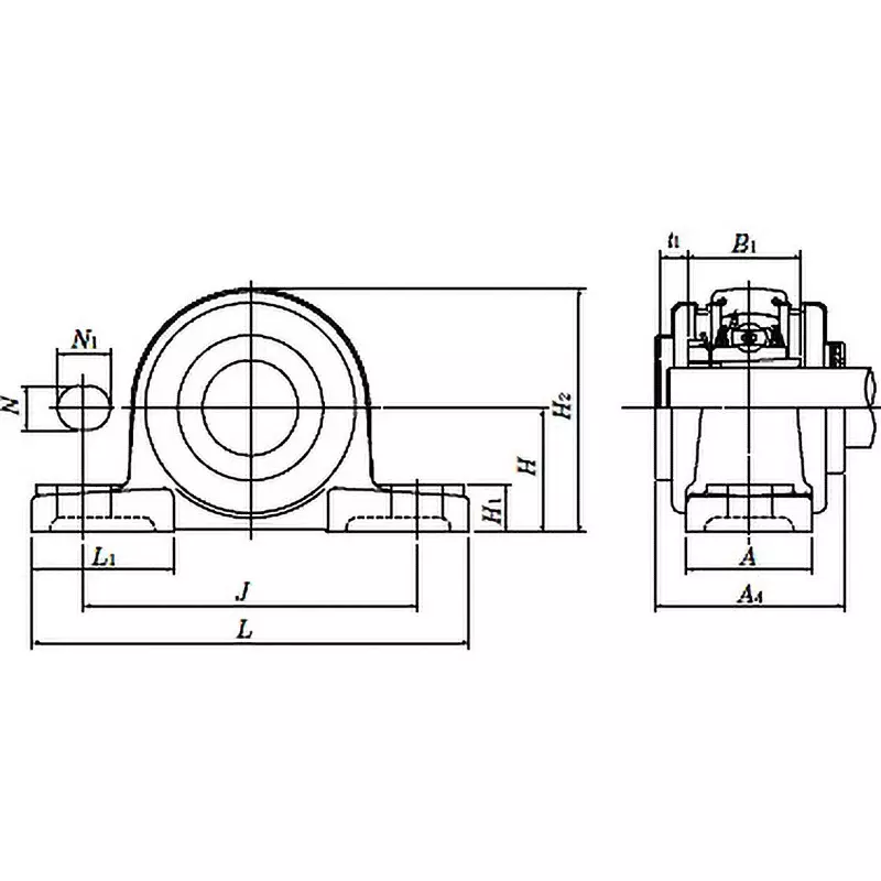 NTN Bearing Unit Pillow Type Oil-Free Type 40 mm Shank Diameter, SM-UKP209