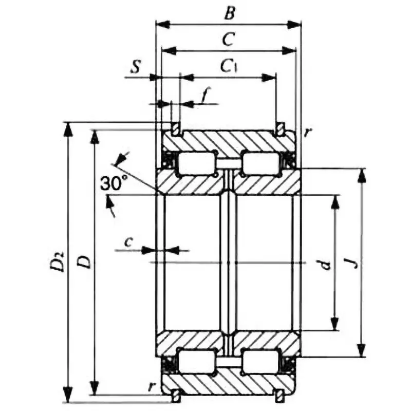 IKO Roller Bearing for Sheave NAS High Carbon Chromium Steel 95 x 145 mm Diameter, NAS5019ZZNR