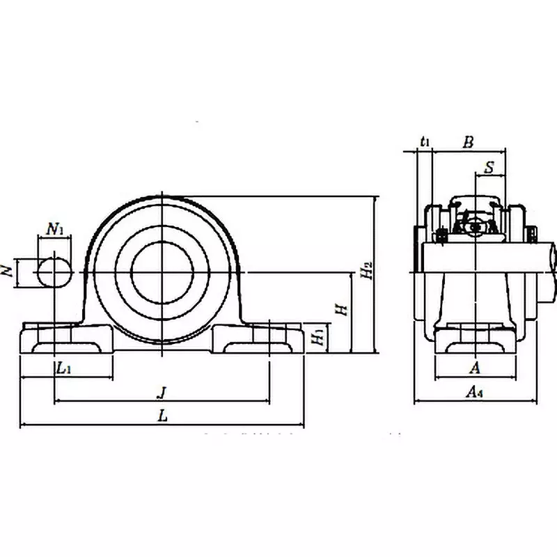 NTN Bearing Unit Pillow Type Oil-Free Type 30 mm Shank Diameter, SM-UCP206