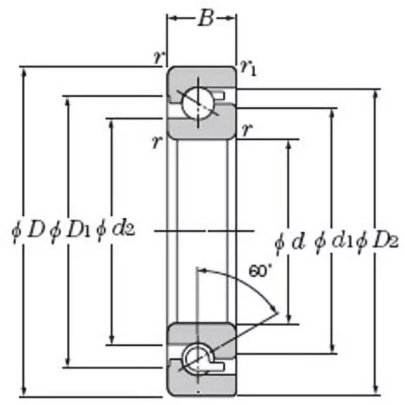 NTN Ball Screw Support Bearing + BST Type 45 x 100 mm Diameter and 20 mm Width, BST45X100-1BP4