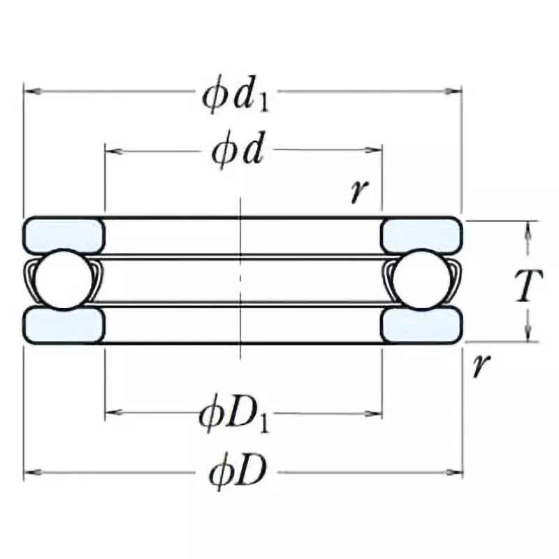 NSK Single Thrust Ball Bearing Type 51200 High Carbon Chromium Steel 320 x 440 mm Diameter, 51264XM
