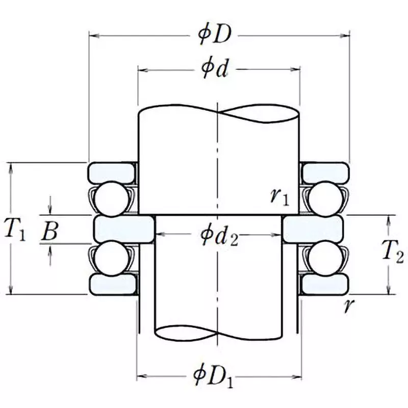 nsk-double-thrust-ball-bearings-52200-series-high-carbon-chromium-steel-60-x-95-mm-diameter-52212