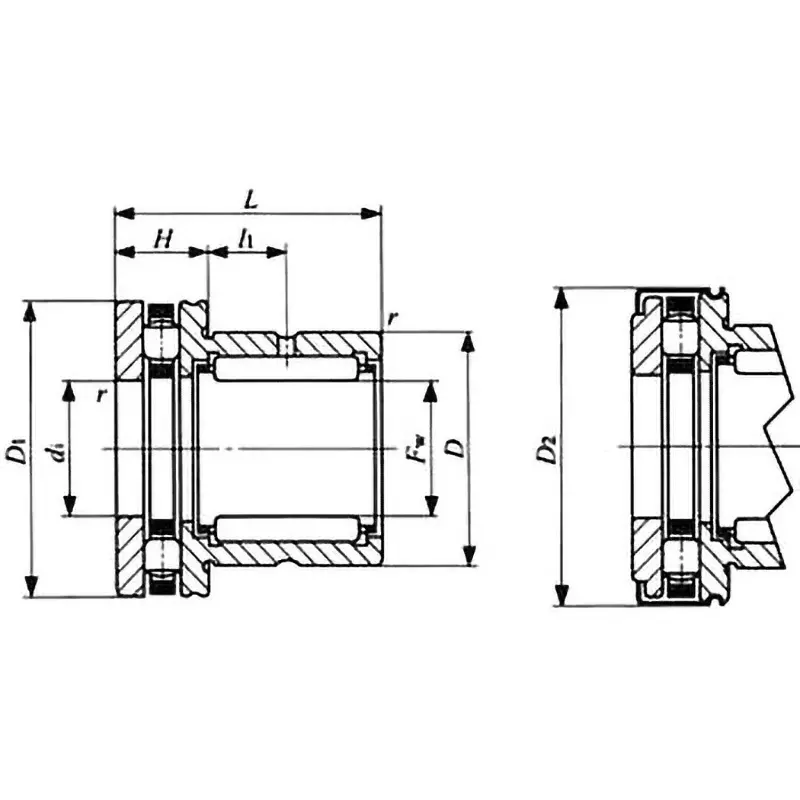 IKO Needle Bearing With Thrust Roller Bearing NBX High Carbon Chromium Steel 62 mm Outer Diameter, NBX5035