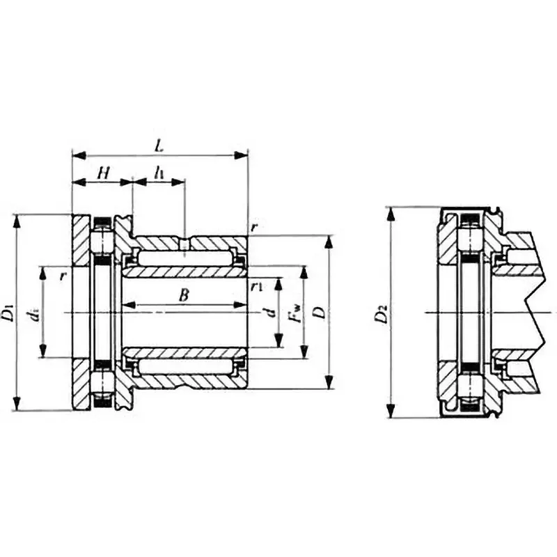 IKO Needle Bearing With Thrust Roller Bearing NBXI High Carbon Chromium Steel 14 x 26 mm Diameter, NBXI1425Z