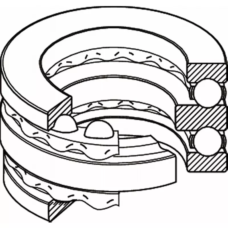 NSK Double-direction Thrust Ball Bearing Flat Seat Type 52217 Nominal No., 52217