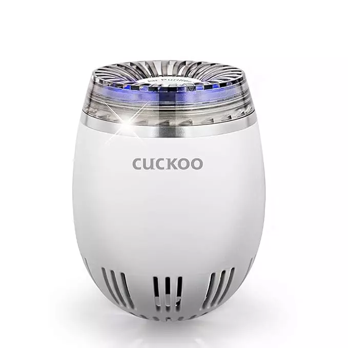 CUCKOO Car Air Purifier Ionic Filter 108 Sq.ft. Coverage Area White Portable Car Air Purifier, AC-03V10W