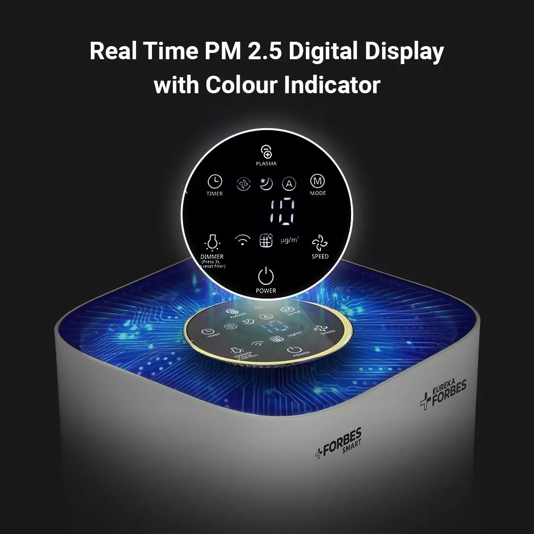 Forbes 355 Surround 360° Air Purifier True HEPA H13 Filter 4 Stage Purification Up to 480 Sq. Ft. Coverage Area, White