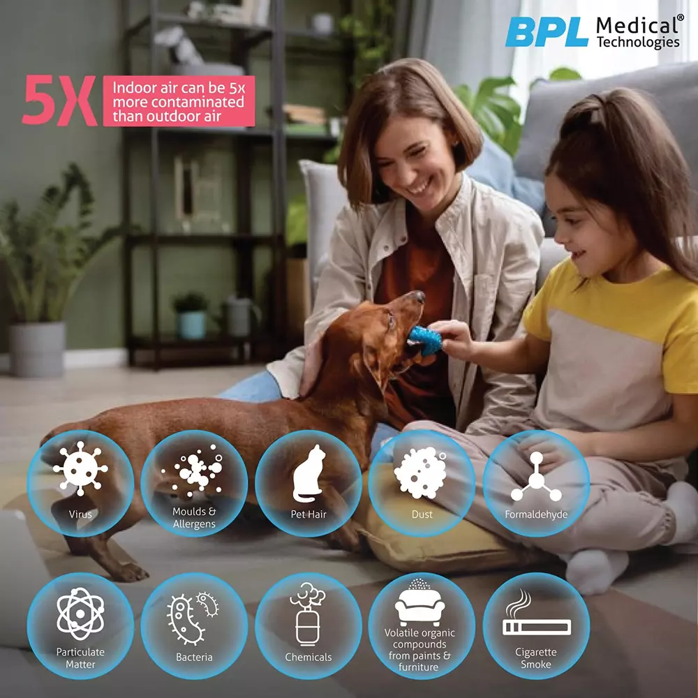 BPL Medical Technologies Room Air Purifier Black Electric 500 Sq ft Area Covrage Electric 4 Fan Speed Setting, AP-03