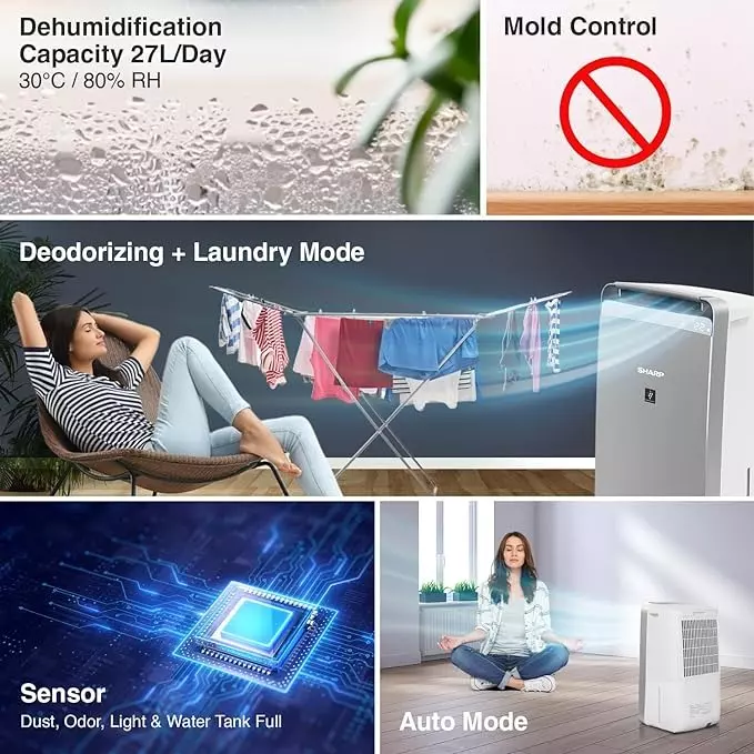 sharp-air-purifier-dehumidifier-with-27-lday-dehumidification-capacity-720-sq-ft-coverage-area-and-hepa-filter-in-silver-color-dw-j27fm-s