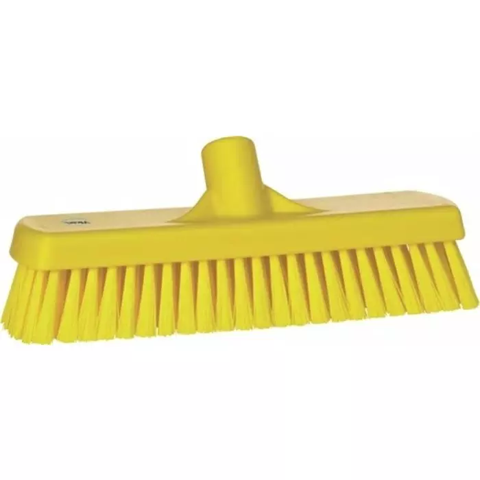 VIKAN Broom Yellow With Polyester, Polypropylene & Stainless Steel Bristles for Deck washer brush, 70606