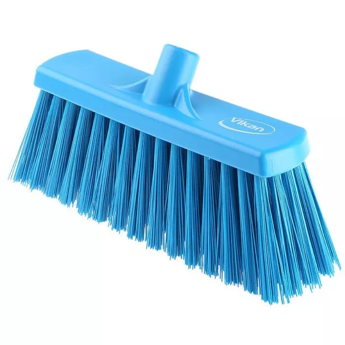 VIKAN Broom Blue with PET Bristles for Food Industry Wet Floors, 29153