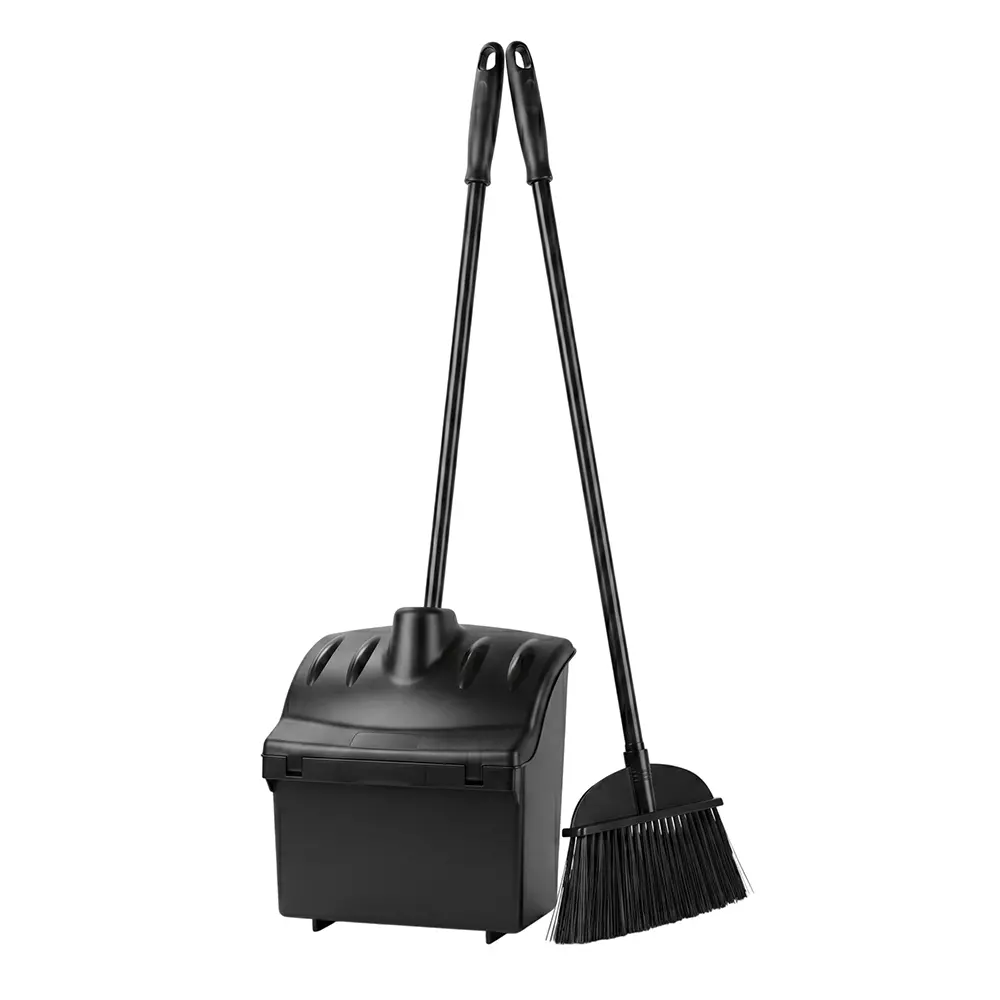 GENERIC Broom and Dustpan Set with Long Metal Handle (Pack of 3)