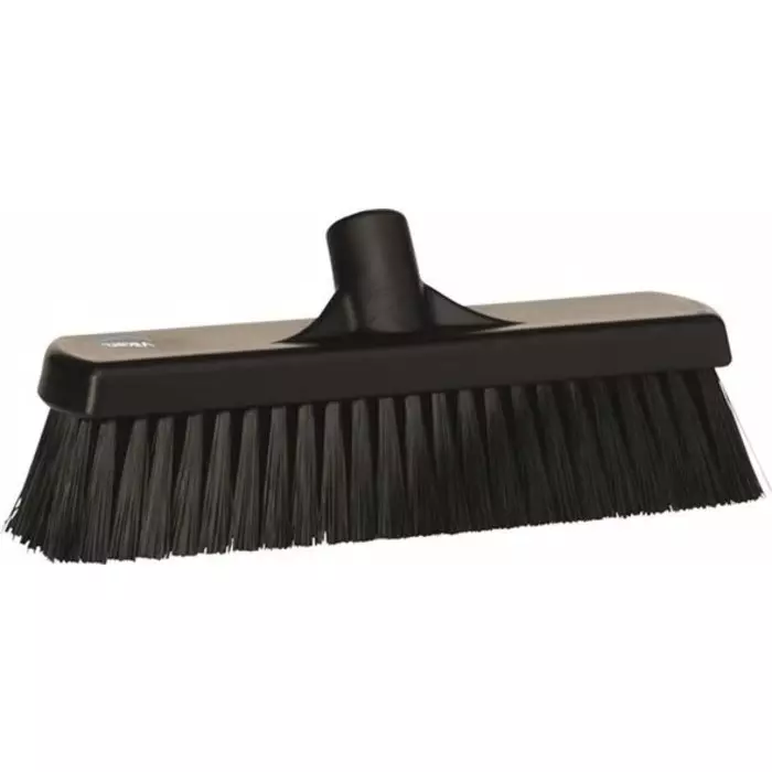 VIKAN Broom Black With Polyester, Polypropylene & Stainless Steel Bristles for General Purpose, 70689