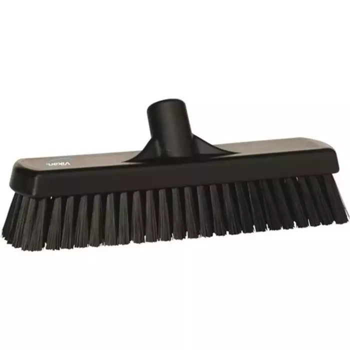 VIKAN Broom Black With Polyester, Polypropylene & Stainless Steel Bristles for Deck washer brush, 70609
