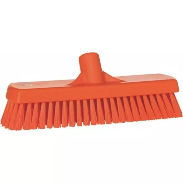VIKAN Broom Orange With Polyester, Polypropylene & Stainless Steel Bristles for Deck washer brush, 70607