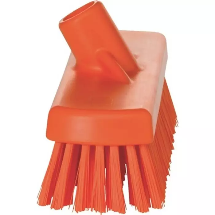 VIKAN Broom Orange With Polyester, Polypropylene & Stainless Steel Bristles for Deck washer brush, 70607