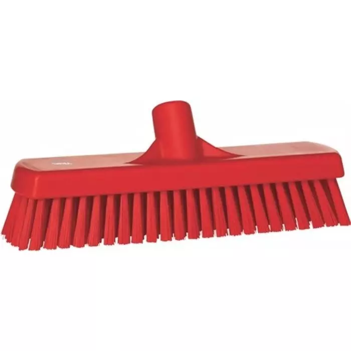 VIKAN Broom Red With Polyester, Polypropylene & Stainless Steel Bristles for Deck washer brush, 70604