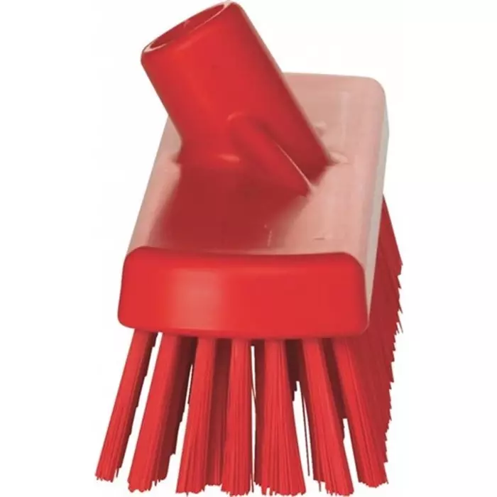VIKAN Broom Red With Polyester, Polypropylene & Stainless Steel Bristles for Deck washer brush, 70604