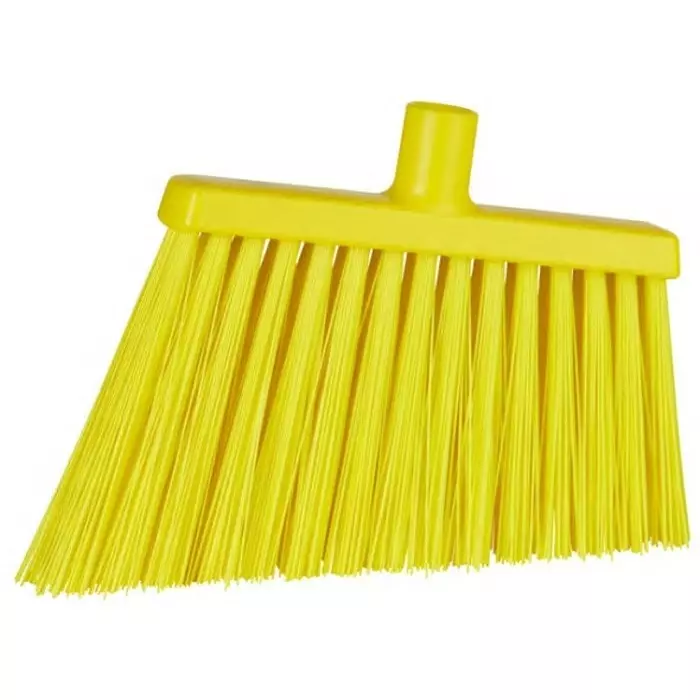 VIKAN Broom Yellow With Polyester, Polypropylene & Stainless Steel Bristles for Food Industry Wet Floors, 29147
