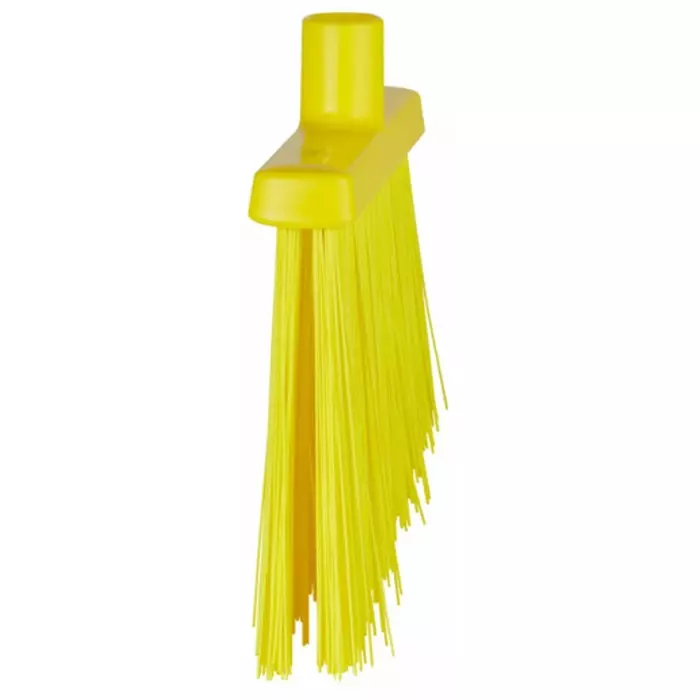 VIKAN Broom Yellow With Polyester, Polypropylene & Stainless Steel Bristles for Food Industry Wet Floors, 29147