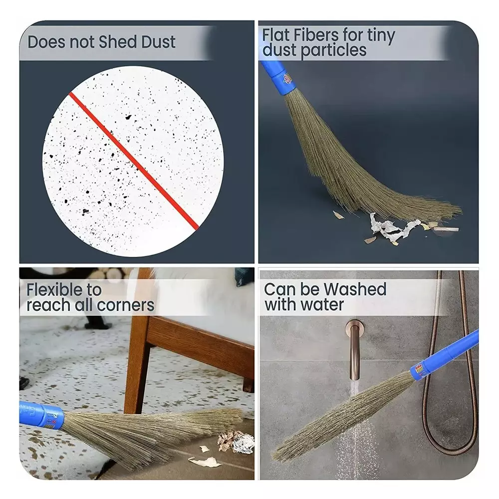 Gala Modular No Dust Broom XL Size Blue Plastic Brush & Handle Material Plastic 64.5 cm for Home & Office Use, (Pack of 4 Pcs)