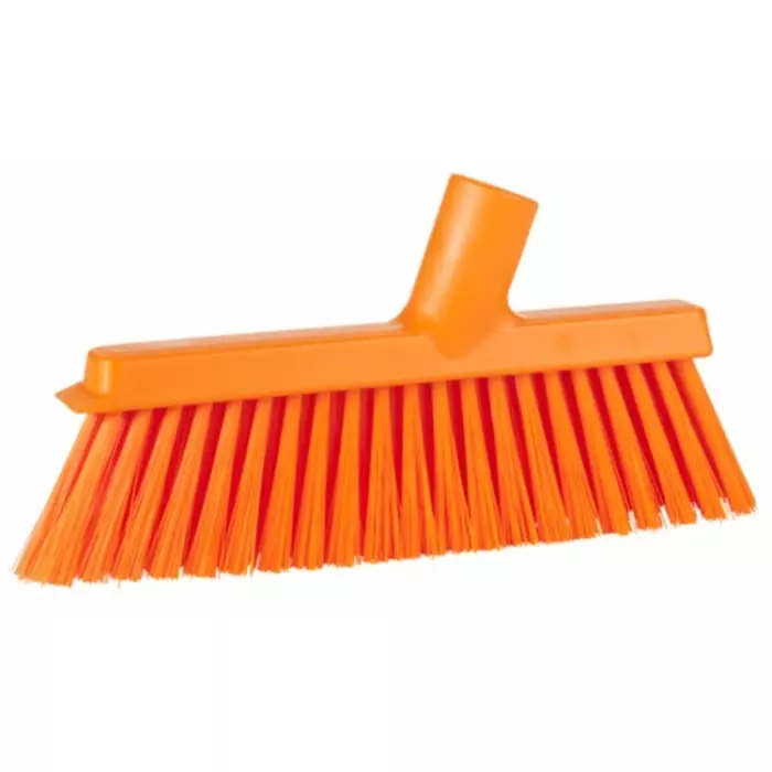 VIKAN Broom Orange With Polyester, Polypropylene & Stainless Steel Bristles for General Purpose, 31037